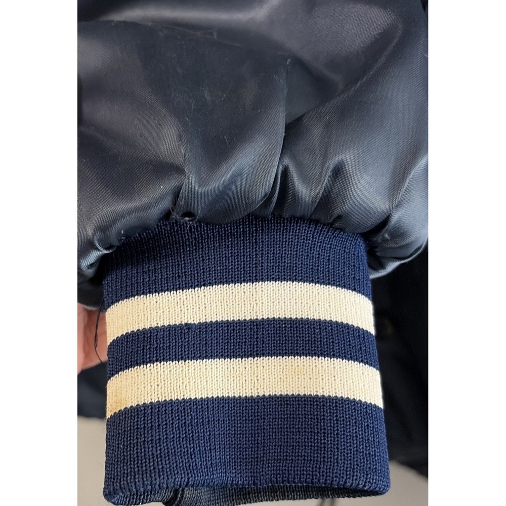 Don Jac Olin Safety Circle Men's Large Jacket Satin Blue‎ Snaps Vintage - Picture 5 of 10